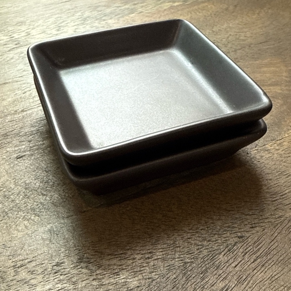Vintage Small Square Black Soy Sauce Ceramic dishes